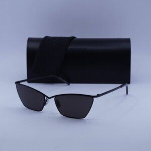 Saint Laurent SL637 001 Sunglasses Black Cat Eye Frame, Black Lenses